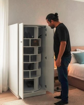 Rotating Shoe Storage Cabinet